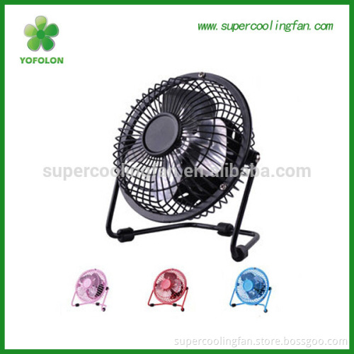 aluminum metal blade 5v 4inch desk usb gift fan with 1.2m cord